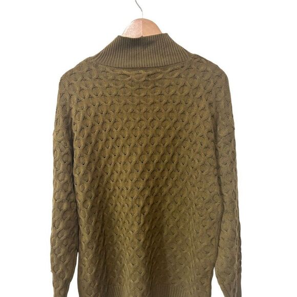 NWOT Knox Rose Green Chunky 3D knit Pullover Mock Neck Sweater Size S - Picture 10 of 13
